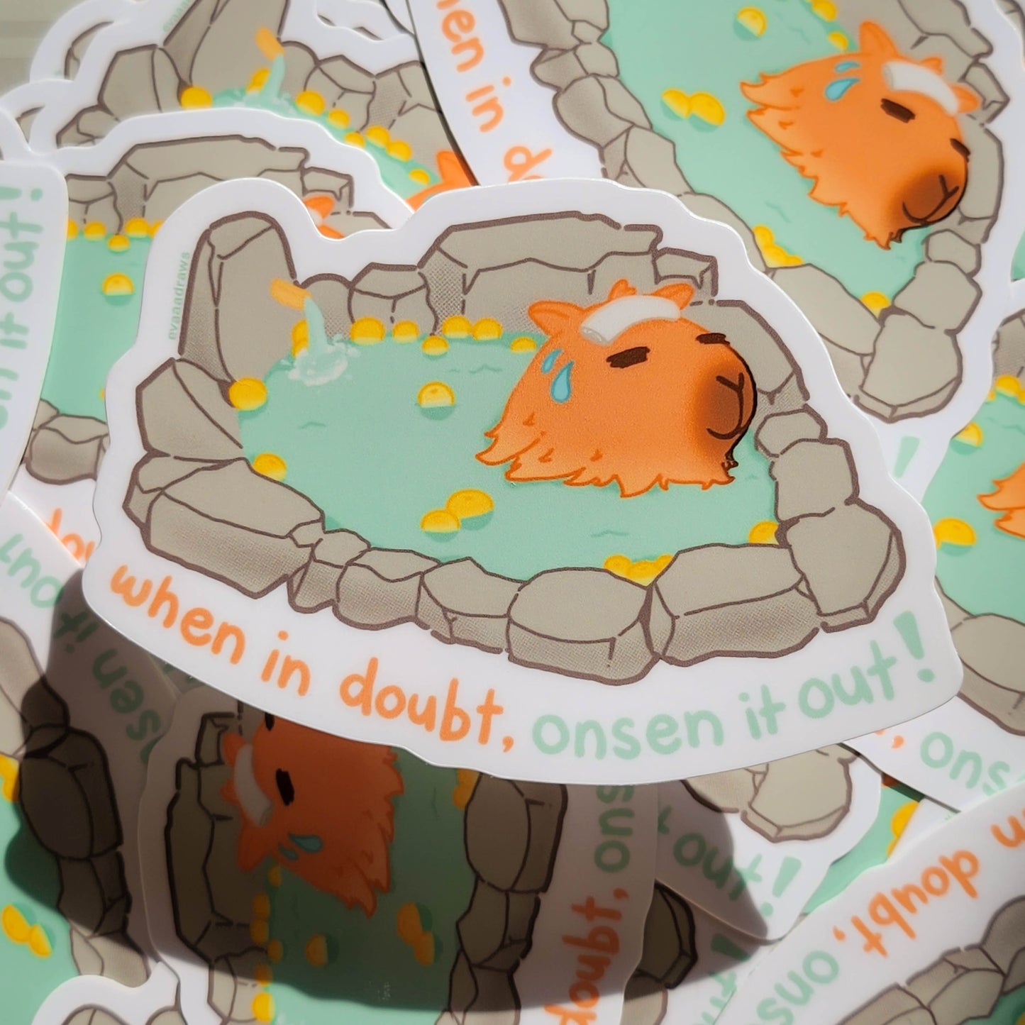 Capybara Onsen Sticker