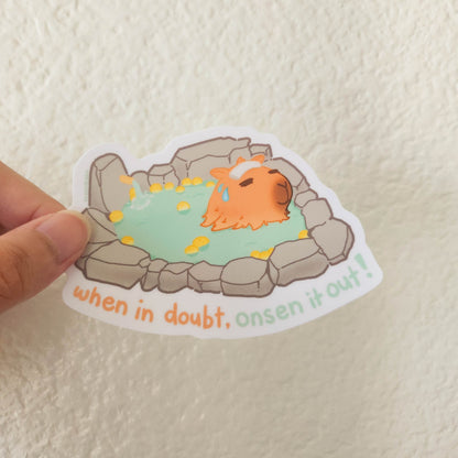 Capybara Onsen Sticker